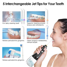 Load image into Gallery viewer, Portable Oral Irrigator 300ml Dental Water Flosser Jet 5 Modes Water Floss USB Rechargeable Irrigator Dental Teeth Cleaner + Bag