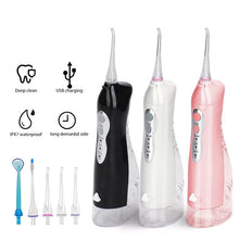 Load image into Gallery viewer, Portable Oral Irrigation USB Rechargeable WATER FLOSS Irrigator 220ml DENTAL WATER TOOTH Irrigator dental water jet +5 Nozzle