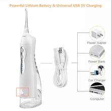 Load image into Gallery viewer, Portable Oral Irrigation USB Rechargeable WATER FLOSS Irrigator 220ml DENTAL WATER TOOTH Irrigator dental water jet +5 Nozzle