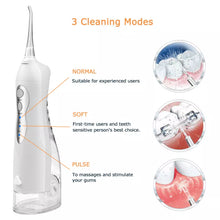 Load image into Gallery viewer, Portable Oral Irrigation USB Rechargeable WATER FLOSS Irrigator 220ml DENTAL WATER TOOTH Irrigator dental water jet +5 Nozzle