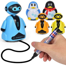 Load image into Gallery viewer, Draw Lines Follow Toy Magical Pen Inductive Kids Baby Truck Tank Toy Mini RC Robot Engineering Vehicle Car Follow Penguin Gift