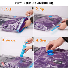 Load image into Gallery viewer, Durable Vacuum Storage Bags For Clothes Pillows Bedding Blanket More Space Save Compression Travel Hand Pump Seal Zipper