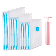 Load image into Gallery viewer, Durable Vacuum Storage Bags For Clothes Pillows Bedding Blanket More Space Save Compression Travel Hand Pump Seal Zipper