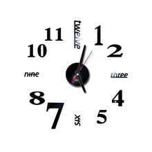 Load image into Gallery viewer, Wall Clock One Set Creative Digital Acrylic Frameless Mirror Stickers Modern Art Decal Home Decor Modern Decor 40cm