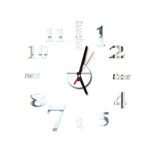 Load image into Gallery viewer, Wall Clock One Set Creative Digital Acrylic Frameless Mirror Stickers Modern Art Decal Home Decor Modern Decor 40cm