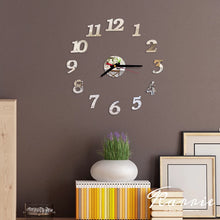 Load image into Gallery viewer, Wall Clock One Set Creative Digital Acrylic Frameless Mirror Stickers Modern Art Decal Home Decor Modern Decor 40cm