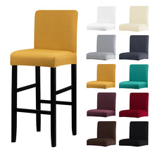 Load image into Gallery viewer, Solid Colors Elastic Chair Cover For Bar Stool Short Back Dining Room Spandex Stretch Slipcover For Chairs Banquet Wedding