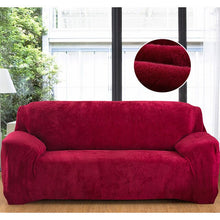Load image into Gallery viewer, Plush Sofa Cover Stretch Solid Color Thick Slipcover Sofa Covers for Living Room Pets Chair Cover Cushion Cover Sofa Towel 1PC
