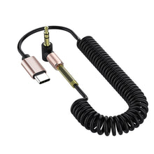 Load image into Gallery viewer, Elbow spring expansion Usb Type C To 3.5mm Aux Audio Cable Headset Speaker Headphone Jack Adapter Car Aux Adapter USB-C Cable