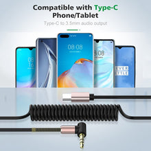 Load image into Gallery viewer, Elbow spring expansion Usb Type C To 3.5mm Aux Audio Cable Headset Speaker Headphone Jack Adapter Car Aux Adapter USB-C Cable