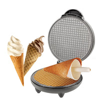 Load image into Gallery viewer, Electric Crispy Egg Roll Maker Omelet Sandwich Iron Crepe Baking Pan Waffle Pancake Oven DIY Ice Cream Cone Machine EU Plug
