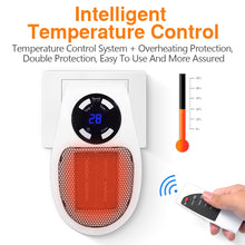 Load image into Gallery viewer, Electric Heater Wall-Outlet Mini Electric Air Heater Powerful Warm Blower Fast Heater Fan Stove Radiator Room Warmer 500W EU/US