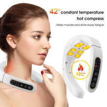 Load image into Gallery viewer, Electric Neck Cervical Massager 4-Head Heating Deep Kneading Physiotherapy TENS Micro Current Pulse 6 Modes 15-level Shoulder
