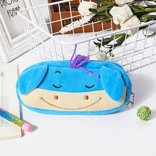 Load image into Gallery viewer, Pencil Case Cartoon Animals Plush Pouch Bag Key Chain Coin Purse Wallet