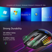 Load image into Gallery viewer, Ergonomic Wired Gaming Mouse LED 5500 DPI USB Computer Mouse Gamer RGB Mice X7 Silent Mause With Backlight Cable For PC Laptop