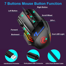 Load image into Gallery viewer, Ergonomic Wired Gaming Mouse LED 5500 DPI USB Computer Mouse Gamer RGB Mice X7 Silent Mause With Backlight Cable For PC Laptop