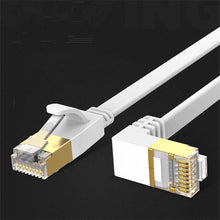 Load image into Gallery viewer, Ethernet Cable RJ45 Cat6 Lan Cable RJ 45 Flat Network Cable Patch Cord for Modem, Router, TV, Patch Panel, PC, Laptop 90 Degree