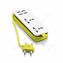 Load image into Gallery viewer, Power Strip With 4 USB Portable Extension Socket Euro Plug 1.5m Cable Travel Adapter USB Smart Phone Wall Charger Desktop Hub