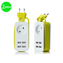 Load image into Gallery viewer, Power Strip With USB Portable Extension Socket European Plug 1.5m Cable Power Strip Travel Adapter