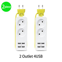 Load image into Gallery viewer, Power Strip With USB Portable Extension Socket European Plug 1.5m Cable Power Strip Travel Adapter
