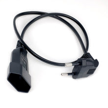 Load image into Gallery viewer, 90 Degree Male Plug To Female Socket Power Extension Cable For PC Computer PDU 0.3m/0.6m/1.8m EU 2Prong