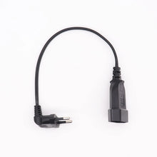 Load image into Gallery viewer, 90 Degree Male Plug To Female Socket Power Extension Cable For PC Computer PDU 0.3m/0.6m EU 2 Prong Bend Angled AC Cord