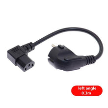 Load image into Gallery viewer, European 2 Pin Male to IEC 3 Pin Female ,Schuko to IEC C13 Angled 90 Degree AC Power Cord EU Adapter Extension Lead Cable