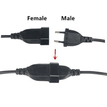 Load image into Gallery viewer, 2Prong Male to Female Power Extension Cord VDE Certificated Copper Cable 0.5m 1m 2m 3m 4m 5m