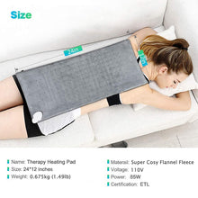 Load image into Gallery viewer, Extra Large 12*24'' 100 - 120V 85W Washable Electric Blanket Heating Pad 110V for Back Pain Relief Auto Off Body Warmer US Plug