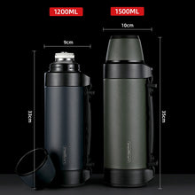 Load image into Gallery viewer, FEIJIAN Military Thermos, Travel Portable Thermos For Tea, Large Cup Mugs for Coffee, Water bottle, Stainless Steel ,1200/1500ML