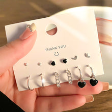 Load image into Gallery viewer, Korean Fashion Metal Love Heart Circle Drop Small Earrings for Women Trend Pendant Piercing Earrings Set Jewelry