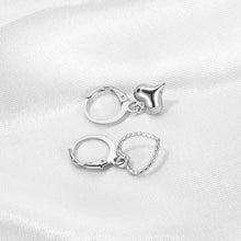 Load image into Gallery viewer, Korean Fashion Metal Love Heart Circle Drop Small Earrings for Women Trend Pendant Piercing Earrings Set Jewelry