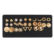 Load image into Gallery viewer, Women's Earrings Set Pearl Earrings For Women Bohemian Fashion Jewelry 2020 Geometric Crystal Heart Stud Earrings