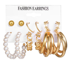 Load image into Gallery viewer, Women's Earrings Set Pearl Earrings For Women Bohemian Fashion Jewelry 2020 Geometric Crystal Heart Stud Earrings