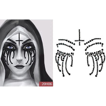 Load image into Gallery viewer, Facial makeup Sticker Special Waterproof Face tattoo Day of The Dead Skull Face dress up Halloween Temporary Tattoo Stickers