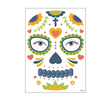 Load image into Gallery viewer, Facial makeup Sticker Special Waterproof Face tattoo Day of The Dead Skull Face dress up Halloween Temporary Tattoo Stickers