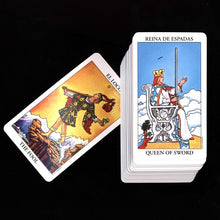 Load image into Gallery viewer, Factory Made High Quality Hot Sell Spanish version rider Tarot Cards for Beginners PDF Guidebook Support Wholesale