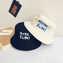 Load image into Gallery viewer, Casual Children's Bucket Hats Letter Decor Cotton Panama Cap Girls Boys Outdoor Beach Sun Hat Camping Fishing Cap