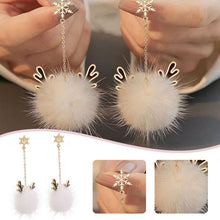 Load image into Gallery viewer, Fashion Hair Ball Earrings Snowflake Antler Type Autumn Winter Christmas Gift Ear Jewelry For Women Girls