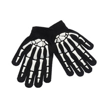 Load image into Gallery viewer, Fashion Skull Knitted Women Men Winter Scarf Skeleton Scarves Party Wraps with Black Fringe Luminous Skull Gloves