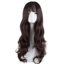Load image into Gallery viewer, Fei-Show Synthetic Heat Resistant Fiber Long Curly Silver Grey Thin Bangs Hair Costume Cosplay Wigs Carnival Events Hairpiece