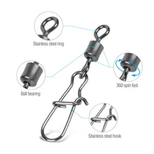 Load image into Gallery viewer, Fishing Gear Set Connector 50/100pcs Fishing Swivels Interlock Pin Snap Rolling Swivel Fishhook Lure Fishing Hook Accessories