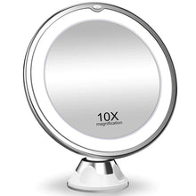 Load image into Gallery viewer, Makeup Mirror 10X Magnifying Mirrors LED Lighted Touch Screen Vanity Mirror Portable Dressing Table Cosmetic Mirrors