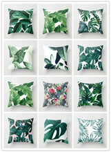 Load image into Gallery viewer, Floral Tropical plant leaves pillowcase cushion cover home decor rainforest green leaves plants throw sofa car cushion cover