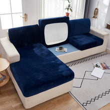 Load image into Gallery viewer, Velvet Sofa Seat Covers for Living Room Plush Cushion Cover Thick Jacquard Solid Soft Stretch couch Slipcover Funiture Protector