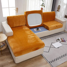 Load image into Gallery viewer, Velvet Sofa Seat Covers for Living Room Plush Cushion Cover Thick Jacquard Solid Soft Stretch couch Slipcover Funiture Protector