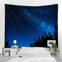 Load image into Gallery viewer, Forest Tapestry Wall Hanging Psychedelic Trees And Stars Fabric Tapestry Home Decor Polyester Table Cover Forest Night Tapestry