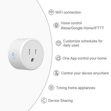 Load image into Gallery viewer, FrankEver Mini US Wifi Smart Plug Surge Protector 110-230V Voice Control Timer Smart Socket Work with Alexa Google Home Tuya