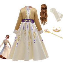Load image into Gallery viewer, Princess Girls Dress Anna Cosplay Costume Snow Queen Elsa 2 Dresses Anna Dress for Birthday Halloween Cosplay Costume