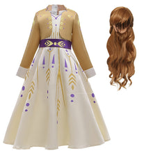 Load image into Gallery viewer, Princess Girls Dress Anna Cosplay Costume Snow Queen Elsa 2 Dresses Anna Dress for Birthday Halloween Cosplay Costume